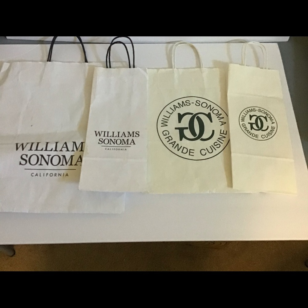 Williams Sonoma shopping bag bundle of 4